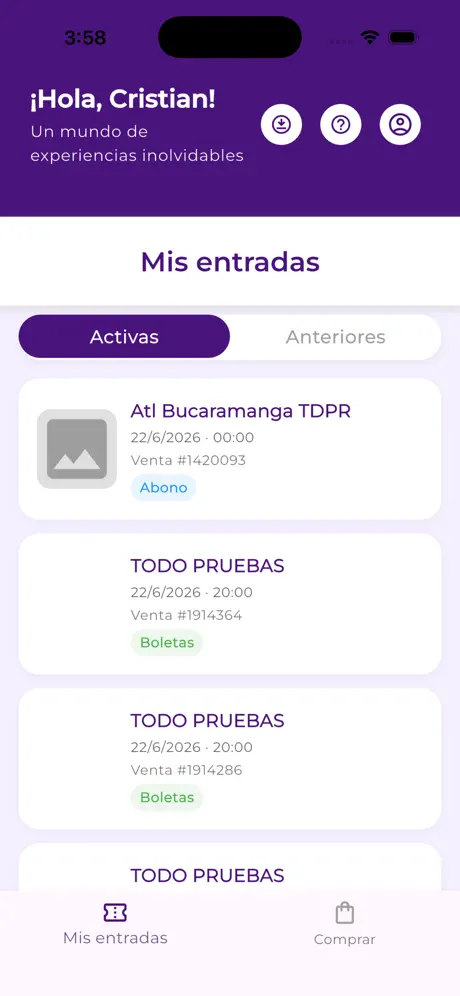 BoletosYa app pantalla 4