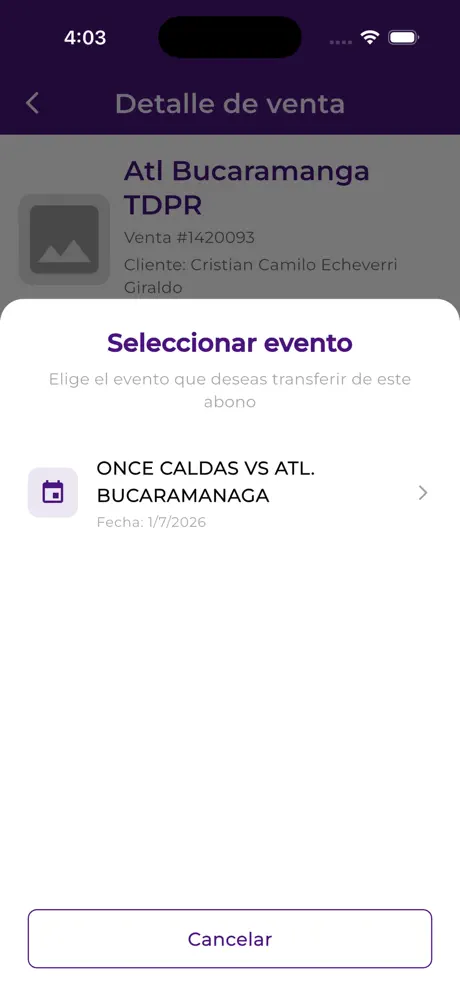 BoletosYa app pantalla 6