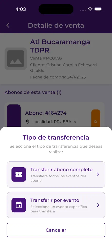 BoletosYa app pantalla 7