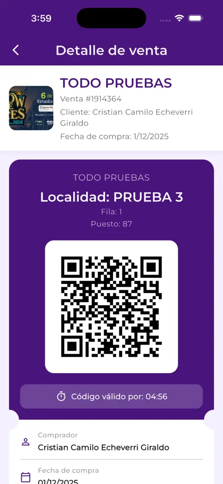 BoletosYa app pantalla 8